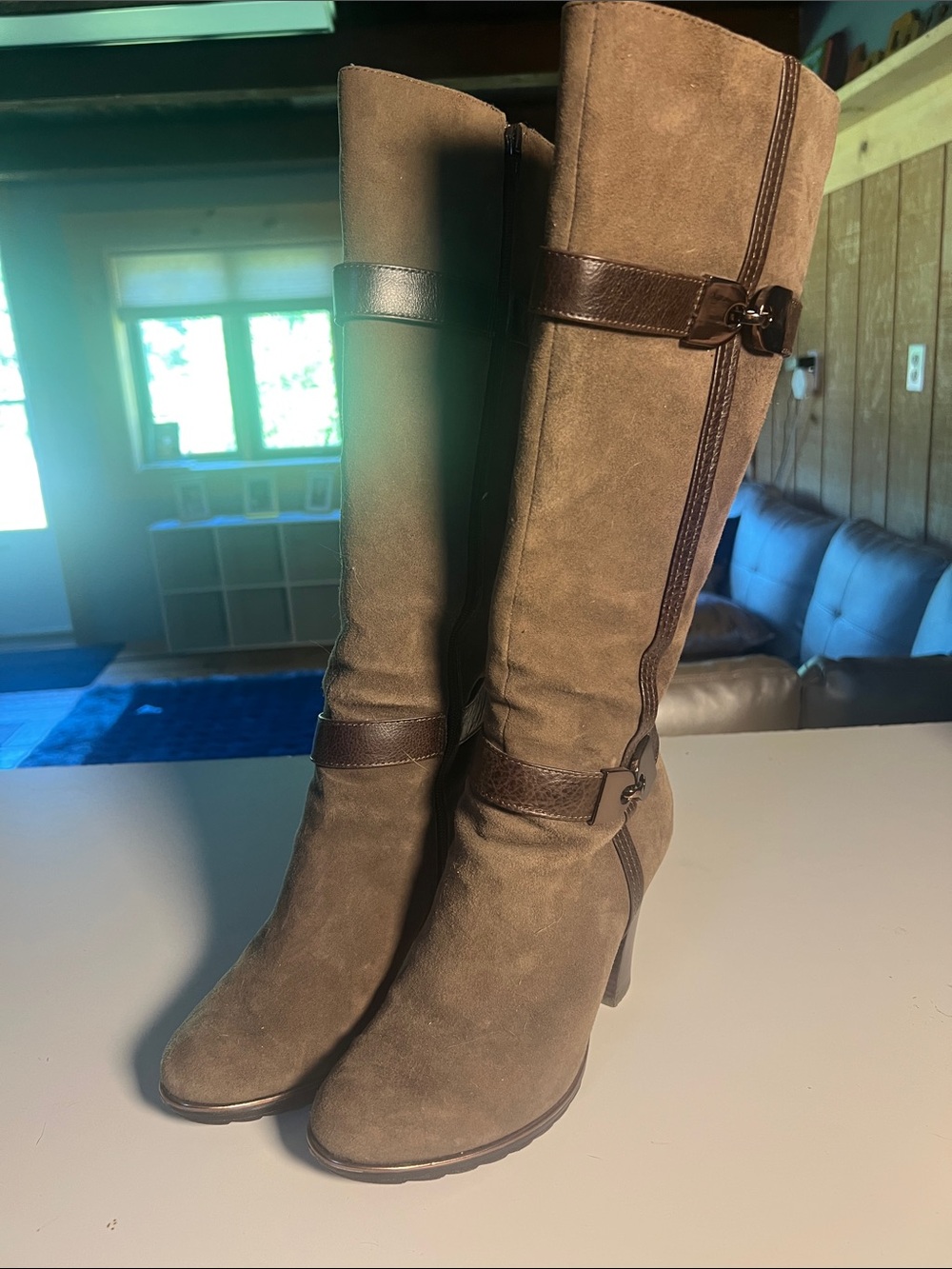 Sofft Tall Suede Over‑the‑Knee Boots in Brown